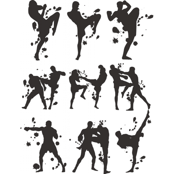 Martial Arts Vector Clipart Set - Dynamic Sports Silhouettes