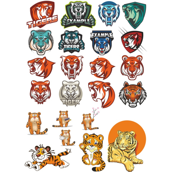 Tigre De Clipart De Vetor Bundle - 20 Designs Únicos Tigre De Clipart De Vetor Bundle - 20 Designs Únicos