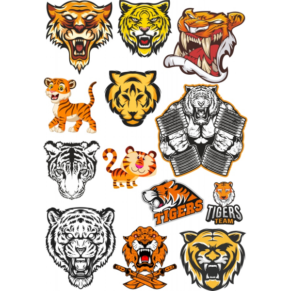Sizzling Tiger Vektor Clipart Bundt Sizzling Tiger Vektor Clipart Bundt