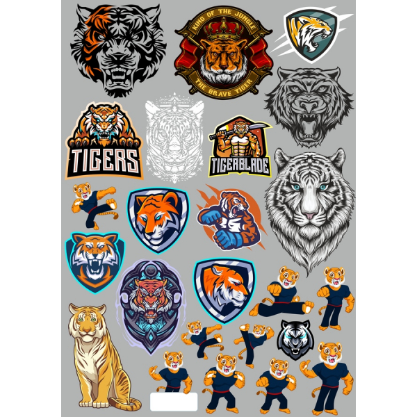 Premium Tijger Thema Vector Clipart Set Premium Tijger Thema Vector Clipart Set