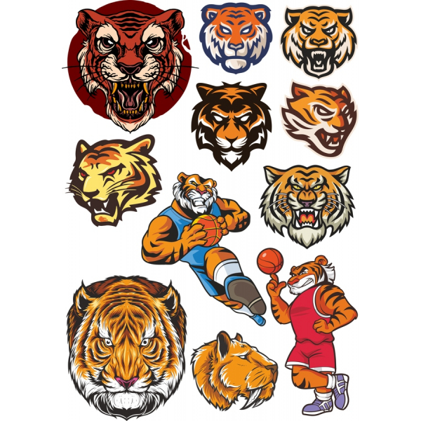 Set Vector Клипартов Tiger Spirit Set Vector Клипартов Tiger Spirit