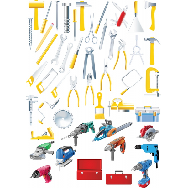 Unelte De Mână Vector Clipart Set - 50 Esențiale Ilustrații Unelte De Mână Vector Clipart Set - 50 Esențiale Ilustrații