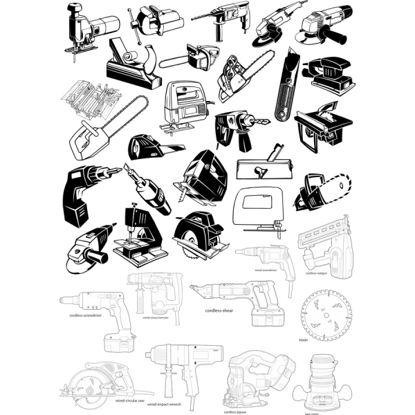 Comprehensive Vector Tool Illustrations Set Comprehensive Vector Tool Illustrations Set