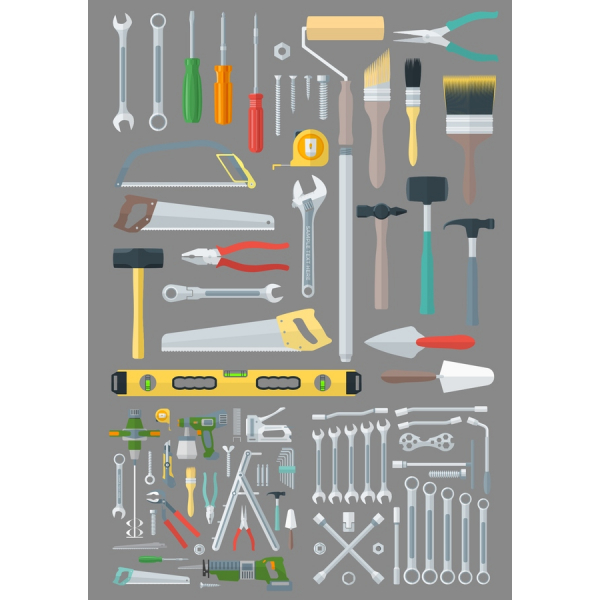 Umfassende Tool-Vektor-Illustrationen-Bundle