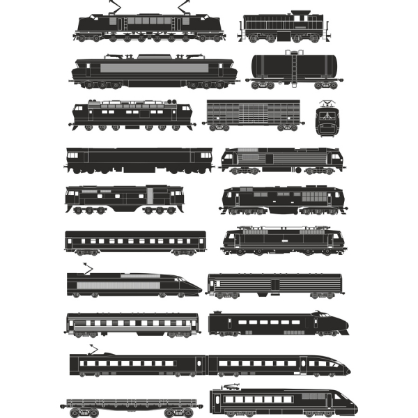 Vektor Tog Clipart Samling - SVG &amp; PNG Sæt