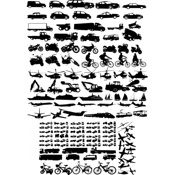 خودرو Silhouettes Vector Clipart مجموعه خودرو Silhouettes Vector Clipart مجموعه