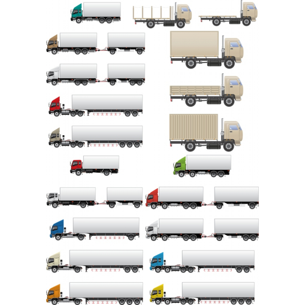 Versatil Camion Vector Ilustrații Pachet Versatil Camion Vector Ilustrații Pachet
