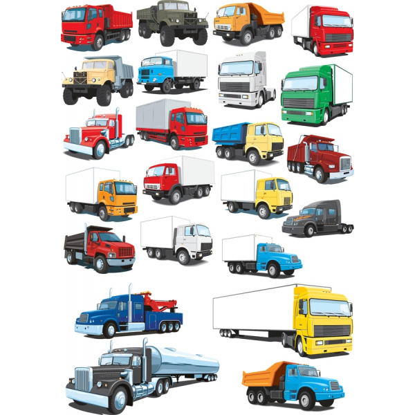 Premium Kolekce Truck Vektorové Ilustrace Premium Kolekce Truck Vektorové Ilustrace