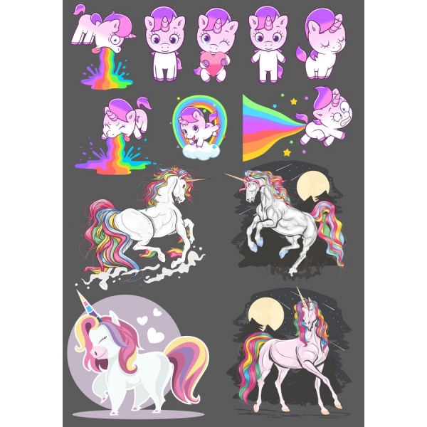 Magische Einhorn-Vektor-Clipart-Set Magische Einhorn-Vektor-Clipart-Set