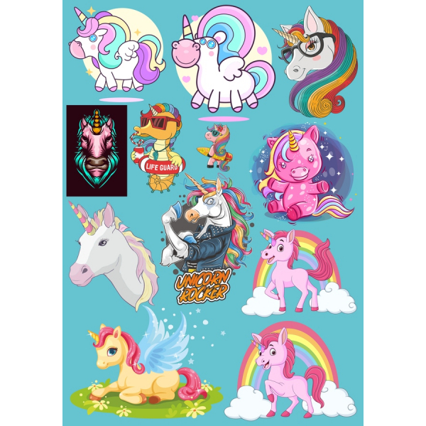 Unicorn Vibrazioni Clipart Vector Set Unicorn Vibrazioni Clipart Vector Set