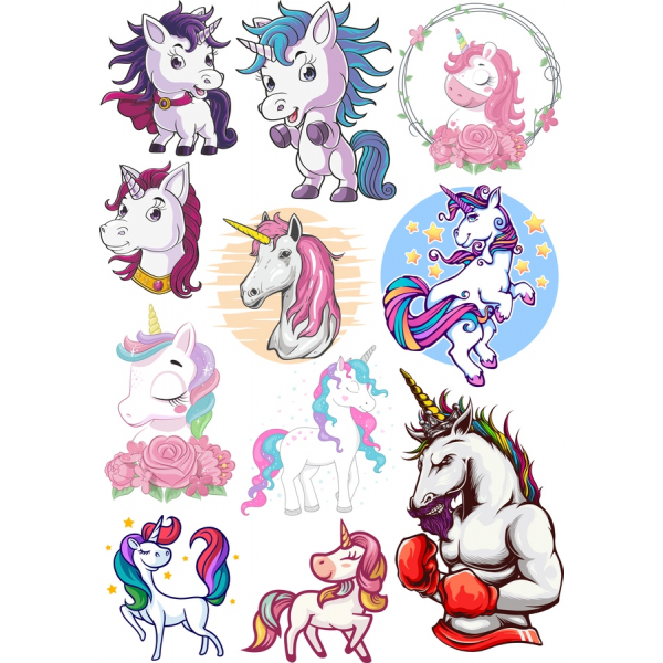 Unicórnio Clipart de Vetor Bundle - 12 de Alta Qualidade SVG &amp; PNG Ilustrações