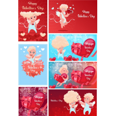 Whimsical Cupid Valentine's Day Clipart Bundle