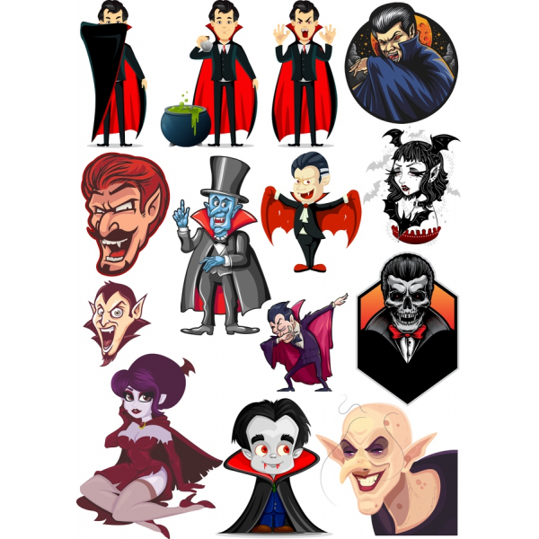 Vampir-Vector-Illustration-Set - Spooky & Bezaubernde Cliparts Vampir-Vector-Illustration-Set - Spooky & Bezaubernde Cliparts