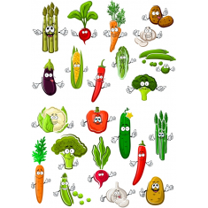 Finurlig Vegetabilske Clipart Bundle - 20