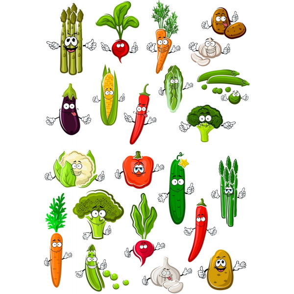 Finurlig Vegetabilske Clipart Bundle - SVG &amp; PNG Illustrationer