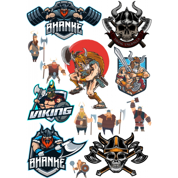 Viking Warriors Vektor Clipart Sæt Viking Warriors Vektor Clipart Sæt