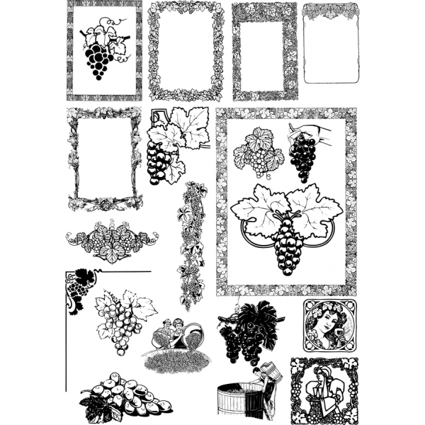 Grapevine Klipart Set - Elegantní Vektorové Ilustrace pro Vaše Kreativní Projekty Grapevine Klipart Set - Elegantní Vektorové Ilustrace pro Vaše Kreativní Projekty