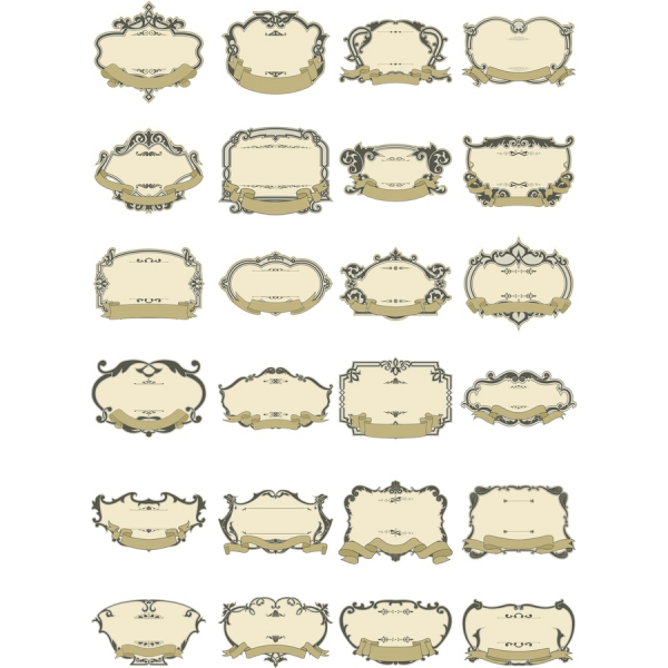 Κομψό Vintage Πλαίσιο Clipart Σύνολο Κομψό Vintage Πλαίσιο Clipart Σύνολο