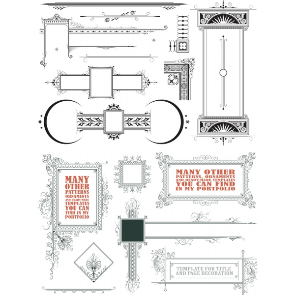 Ornamentale, Vettoriale Clipart - Raccolta di Disegni Eleganti Ornamentale, Vettoriale Clipart - Raccolta di Disegni Eleganti
