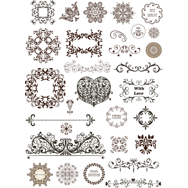 Κομψό Διάνυσμα Clipart Bundle - Περίτεχνα Διακοσμητικά Εικονογράφηση