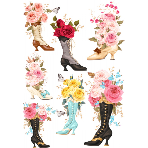 Blomster Boot Vektor Cliparts Samling Blomster Boot Vektor Cliparts Samling