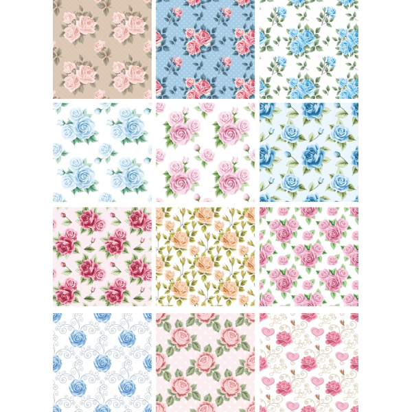 Rose a Tema Vettoriale Clipart Set - Motivi Floreali per Progetti Creativi Rose a Tema Vettoriale Clipart Set - Motivi Floreali per Progetti Creativi