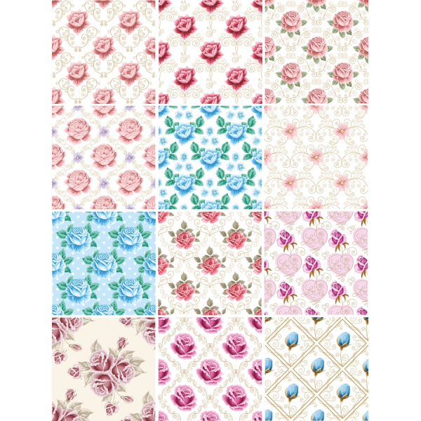 Rose Mønster Vektor Clipart Sæt | Floral Design til Kreative Projekter