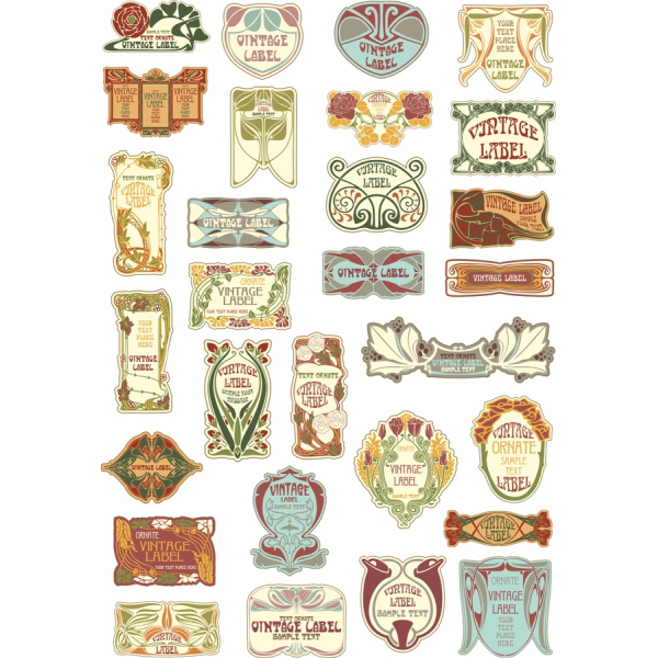 Vintage Ετικέτα Διάνυσμα Clipart Σύνολο Vintage Ετικέτα Διάνυσμα Clipart Σύνολο
