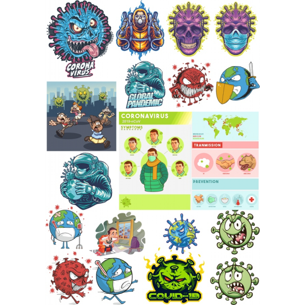 Unikátní Vektor Klipart Balík: Koronavirus A Veřejné Zdraví, Ilustrace Unikátní Vektor Klipart Balík: Koronavirus A Veřejné Zdraví, Ilustrace