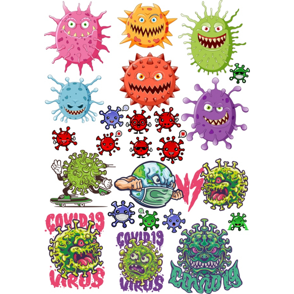 Humorvolle Virus-Vektor-Clipart-Bundle Humorvolle Virus-Vektor-Clipart-Bundle