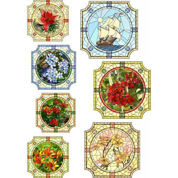 Stained Glass Vector Clipart Set Stained Glass Vector Clipart Set