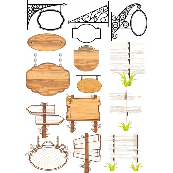 Rustic Panou Vector Ilustrații Pachet Rustic Panou Vector Ilustrații Pachet