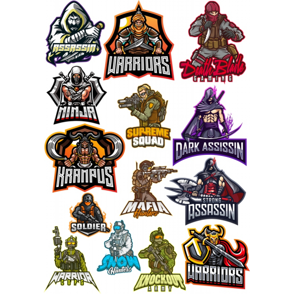 นักรบภาพไอคอนเว็กเตอ Clipart ตั้งค่า นักรบภาพไอคอนเว็กเตอ Clipart ตั้งค่า