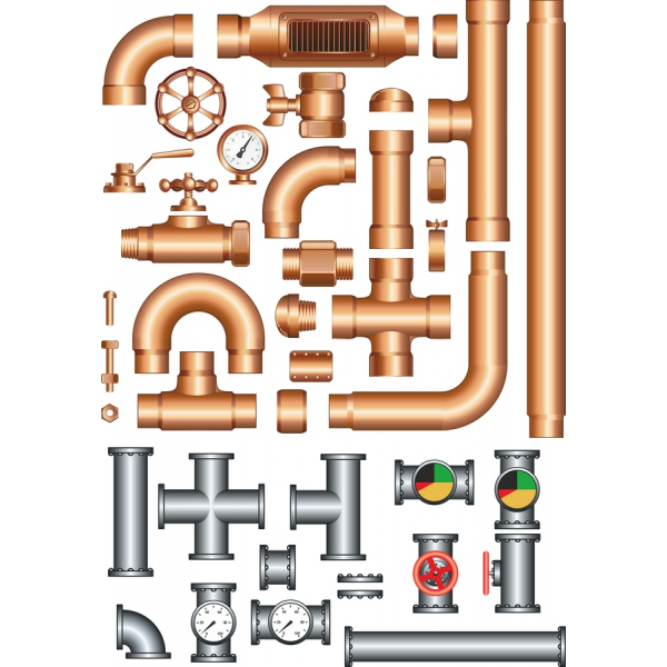 Vector Clipart Set of Plumbing Elements Vector Clipart Set of Plumbing Elements