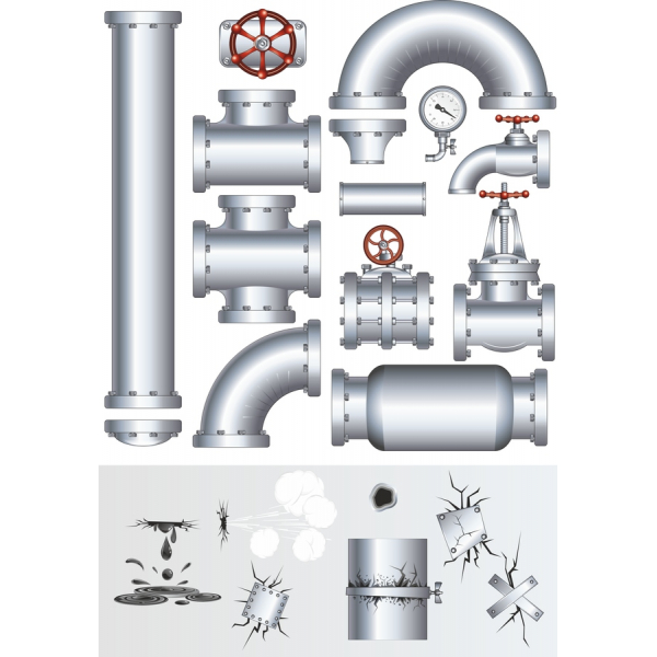 Pipe Systeem Vector Illustraties Bundel