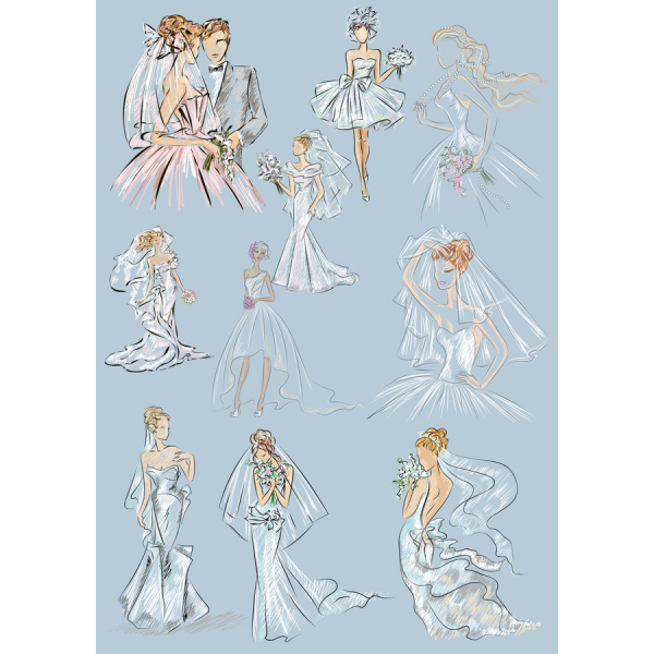 Elegancki Zestaw Wektor Clipart do Ślubu Elegancki Zestaw Wektor Clipart do Ślubu