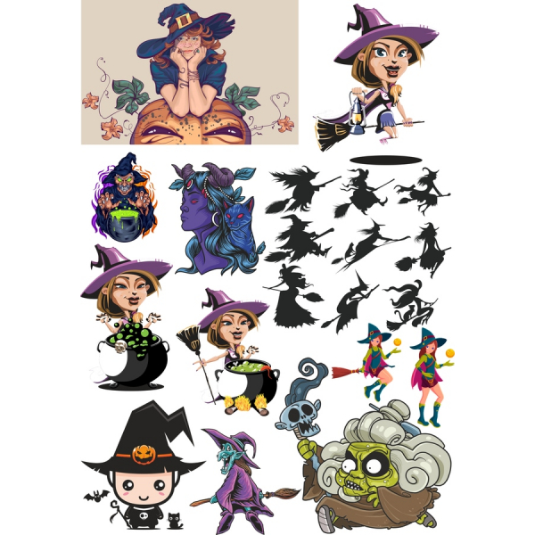 Bundel Clipart Vektor Penyihir-Sempurna untuk Proyek Halloween Bundel Clipart Vektor Penyihir-Sempurna untuk Proyek Halloween
