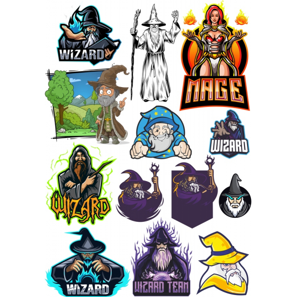 Assistenten und Magier Vektor-Clipart-Sammlung Assistenten und Magier Vektor-Clipart-Sammlung