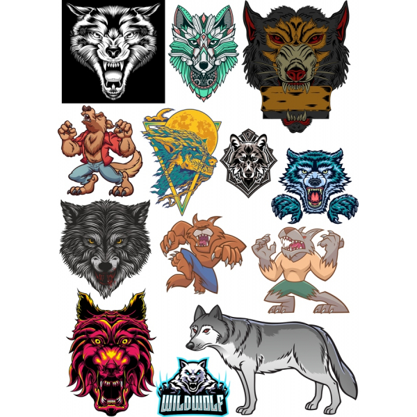 Wolf & Bear Vector Clipart Bundle