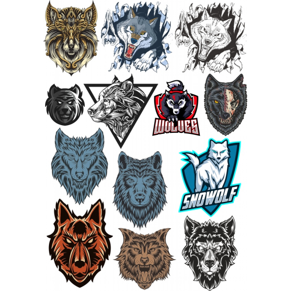 Wolf-Tema, Vektor Illustrationer Bundt Wolf-Tema, Vektor Illustrationer Bundt