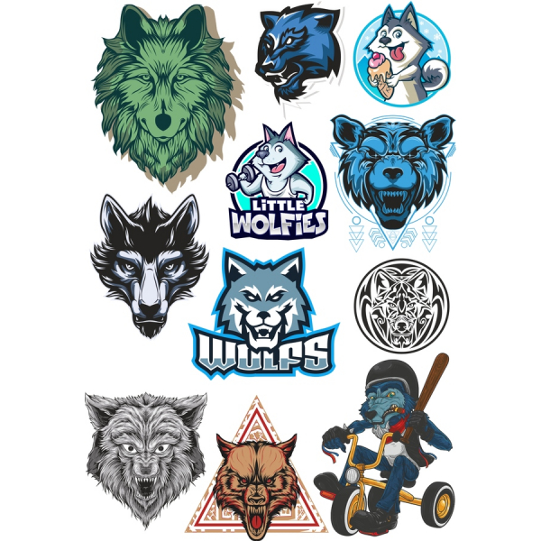 Wolf Clipart-Vector-Set - Einzigartig SVG-Illustrationen Wolf Clipart-Vector-Set - Einzigartig SVG-Illustrationen