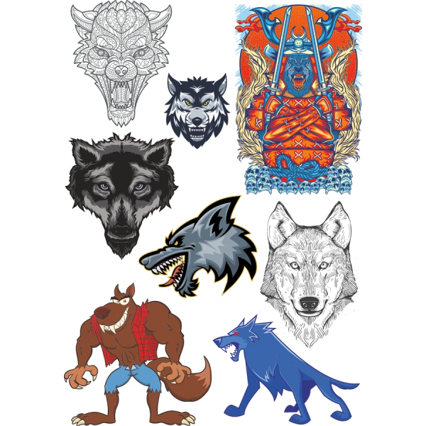 Vektor-Wolf-Sammlung - Einzigartige SVG &amp; PNG-Grafiken
