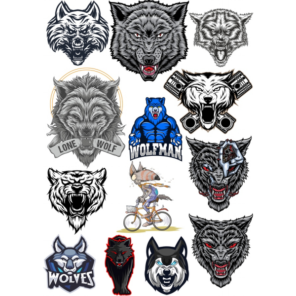 Wolf Vector Clipart Bundle - 15 Unique Illustrations Wolf Vector Clipart Bundle - 15 Unique Illustrations
