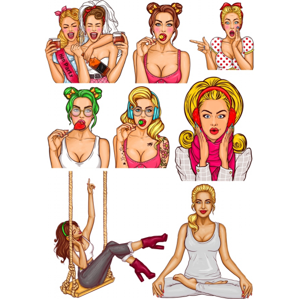 Nghệ Thuật Pop Cô Gái Véc Tơ Chúa Set Nghệ Thuật Pop Cô Gái Véc Tơ Chúa Set