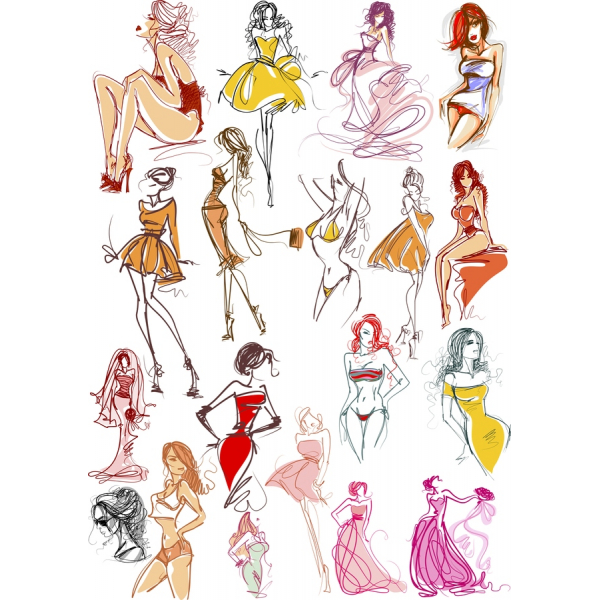 Mode Vektor Clipart Kolekciju Mode Vektor Clipart Kolekciju