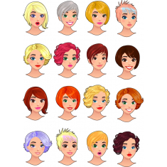 Diverse Hairstyles Set