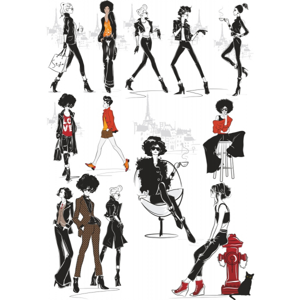 Fashionista Vektorové Obrázky Clipart Zväzok Fashionista Vektorové Obrázky Clipart Zväzok