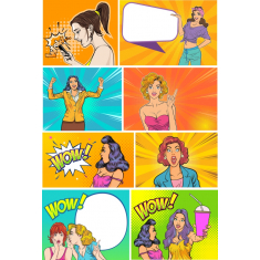 Canlı Retro Pop Sanat Koleksiyonu