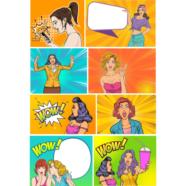 රෙට්රො පොප් කලාව දෛශික Clipart සකස් රෙට්රො පොප් කලාව දෛශික Clipart සකස්