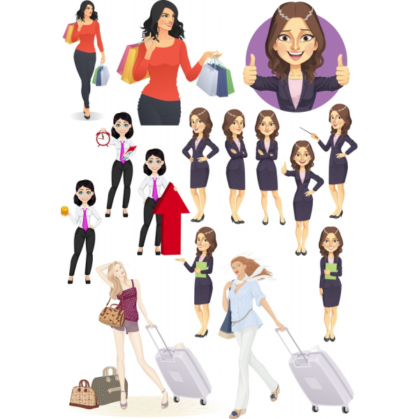 Stylish Female Vector Clipart Bundle Stylish Female Vector Clipart Bundle